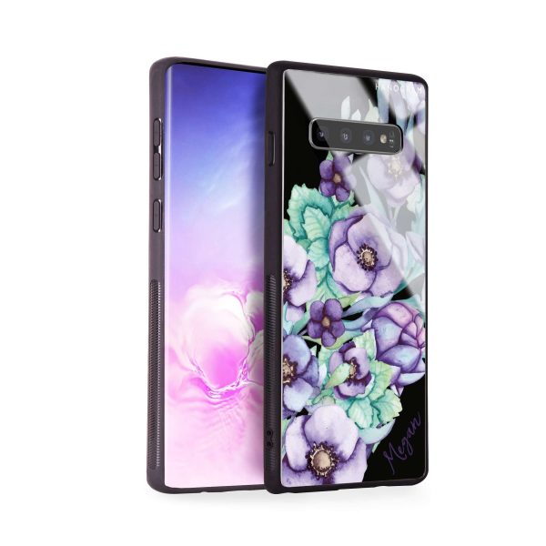 Purple Floral II Samsung S10 Plus Glass Case Online now