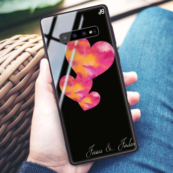 Red Hearts Samsung S10 Plus Glass Case For Discount